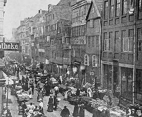 Die Elbstraße als Zentrum des jüdischen Kleinhandels (um 1890)